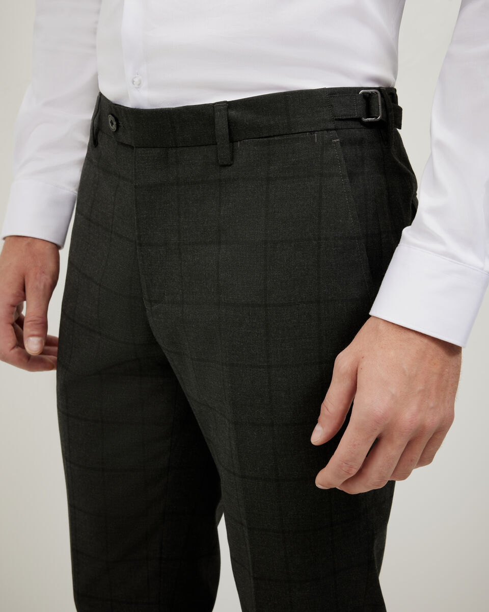 Windowpane Check Tailored Pant, Charcoal, hi-res